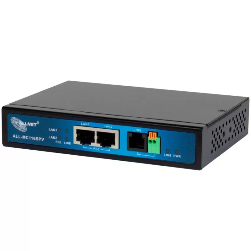 ALLNET ALL-MC116SPV-VDSL2 VDSL2 tiltinis modemas su 2 prievadų PoE jungikliu (be Wi-Fi)