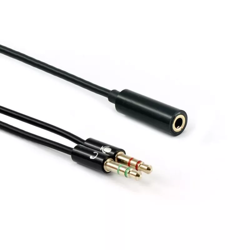 Sbox 35F-2X35M/R 3.5mm lizdas 4 kontaktai - 2 x 3.5mm kištukas 3 kontaktai 0,2m