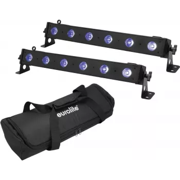 LED juostinis šviestuvas EUROLITE LED BAR-6 QCL RGB+UV 2 vnt. rinkinys – scenos/architektūrinis apšvietimas, RGB + UV šviesos diodai