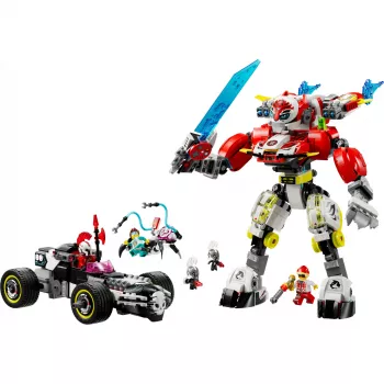 LEGO DREAMZZZ 71497 Cooperio Tigro Mechas ir Zero Hot Rod Automobilis