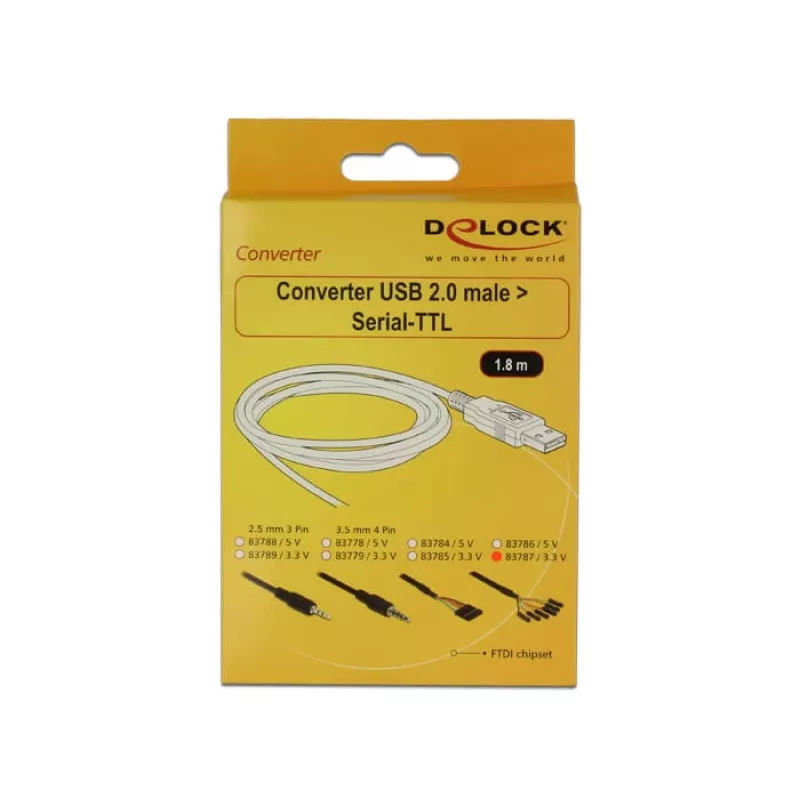 USB laidas DeLOCK 1,8 m USB 2.0-A/TTL 6 kontaktų juodas