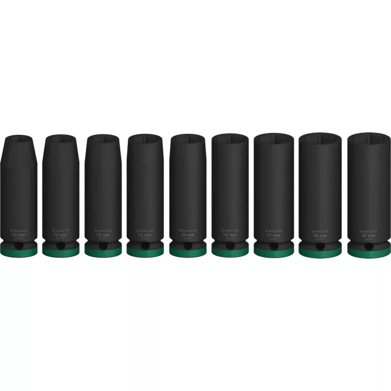 Bosch PRO 1/2 colio giluminiai lizdai, 9 vnt., juodi