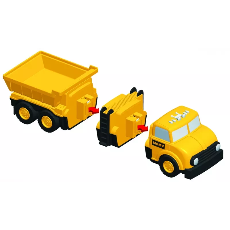 Transporto priemonių rinkinys Popular Playthings Mix or Match Vehicles Construction Black Yellow