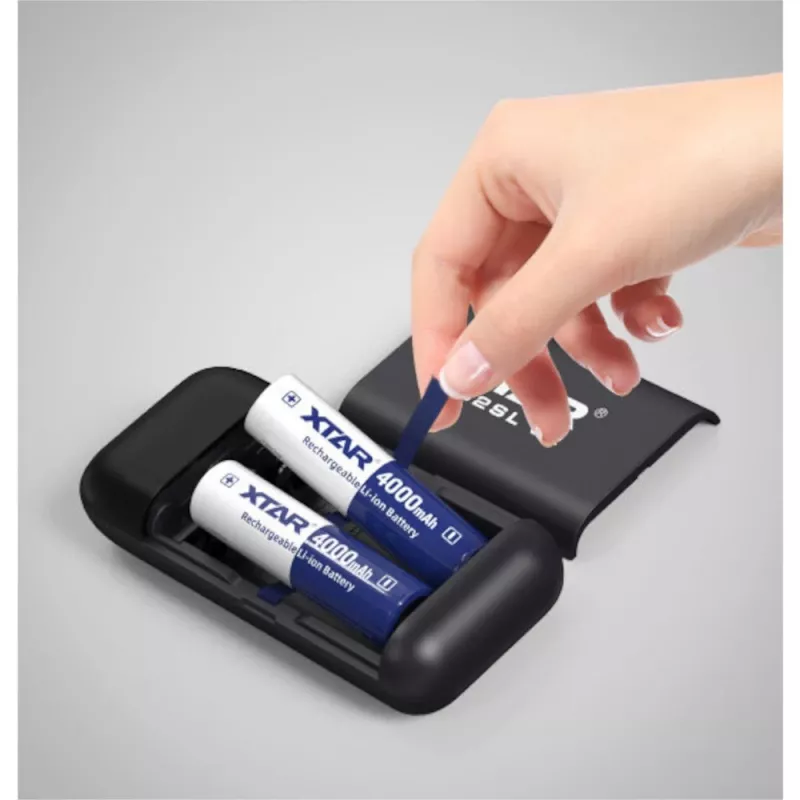 Įkroviklis / power bank ličio jonų baterijoms 18650 / 20700 / 21700 Xtar PB2SL V2 juodas
