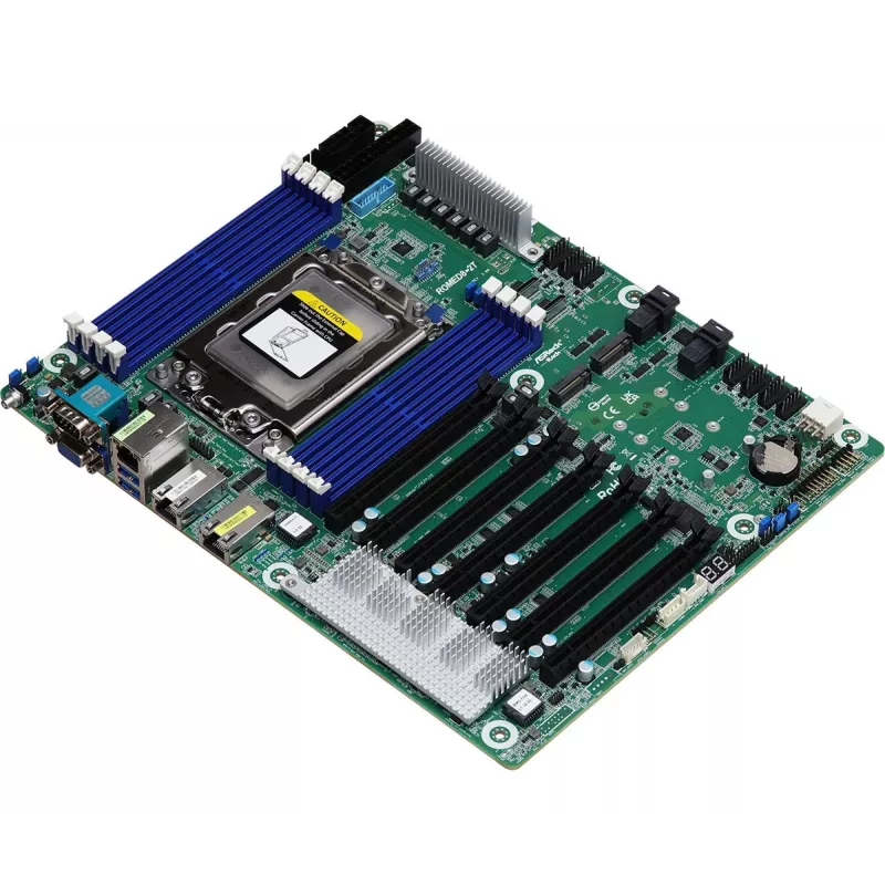 Serverinė pagrindinė plokštė ASRock ROMED8-2T/BCM, AMD EPYC 7003, Socket SP3, ATX, 8× DDR4 DIMM, 3× RJ-45, 10× SATA III, 7× PCIe x16 Gen4