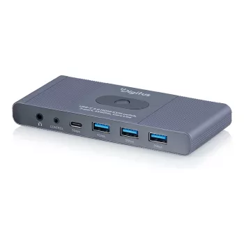 KVM jungiklis DIGITUS USB-C 3.0 HDMI 2 prievadų 4K60Hz, USB-C/USB-A, aliuminis, 135×60×30 mm