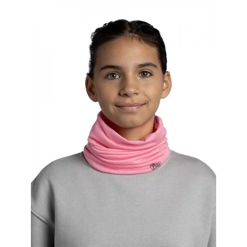 Vaikiška daugiafunkcinė Buff bandana iš merino vilnos – šviesiai rožinė, besiūlė, lengva