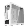 Kompiuterio korpusas DarkFlash DS900G Baltas — mid-tower, grūdintas stiklas, be ventiliatorių