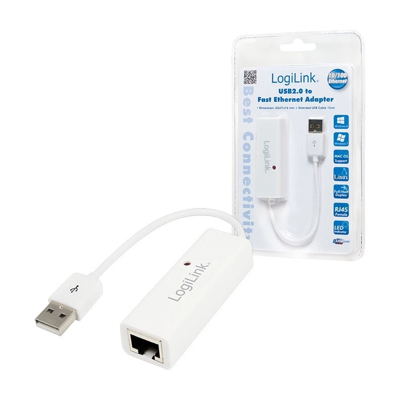 LogiLink UA0144A USB 2.0 į RJ45 adapteris