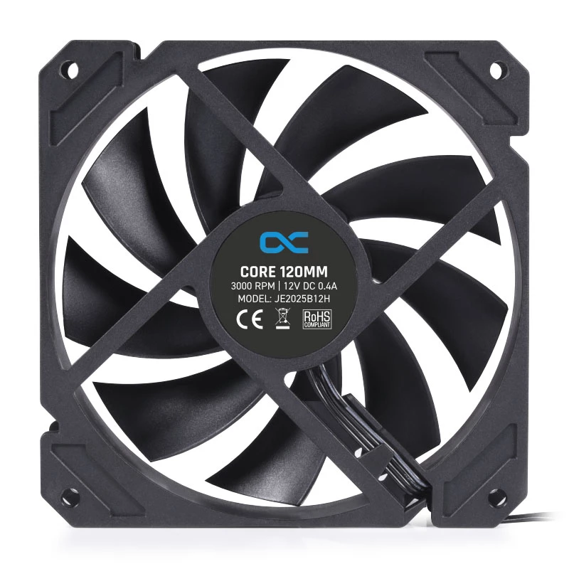 Ventiliatorius Alphacool 12 cm 3000 RPM 7.83 mmH2O Dvigubas rutulinis guolis Juodas 120x120x25 mm