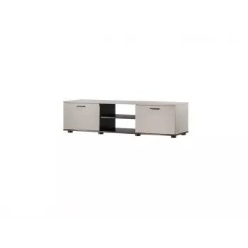 TV spintelė SOHO 140x43x37 cm cashmere viršus, juodas rėmas