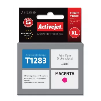 Activejet AE-1283N rašalinė kasetė (Epson T1283 pakaitalas; Supreme; 13 ml; rausvai violetinė)