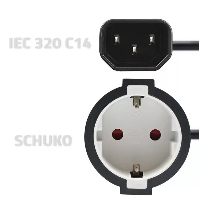 Maitinimo adapteris QOLTEC 53906 IEC 320 C14 į SCHUKO 16A 250V