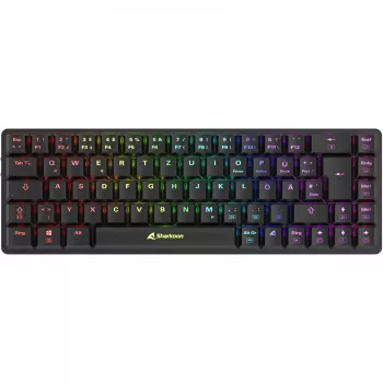Sharkoon PureWriter W65 Belaidė žaidimų klaviatūra RF 2,4 GHz QWERTZ vokiškas išdėstymas Juoda