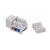 Keystone modulis LANBERG KSU6-1090, Cat6 U/UTP plokščias, RJ-45 vyriškas į LSA moterišką, AWG 22/26, 14,5×16,1 mm, baltas