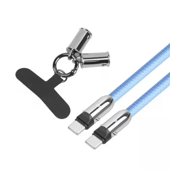 2in1 USB C laidas 1 m mėlynas