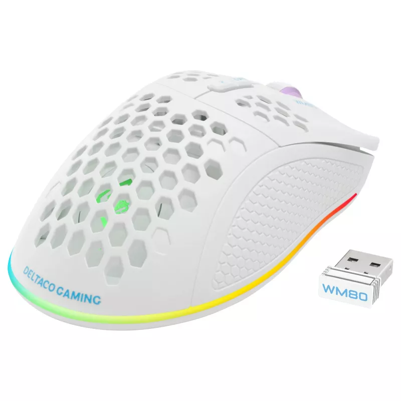 Belaidė žaidimų pelė Deltaco GAM-120-W RF belaidė USB Type-C