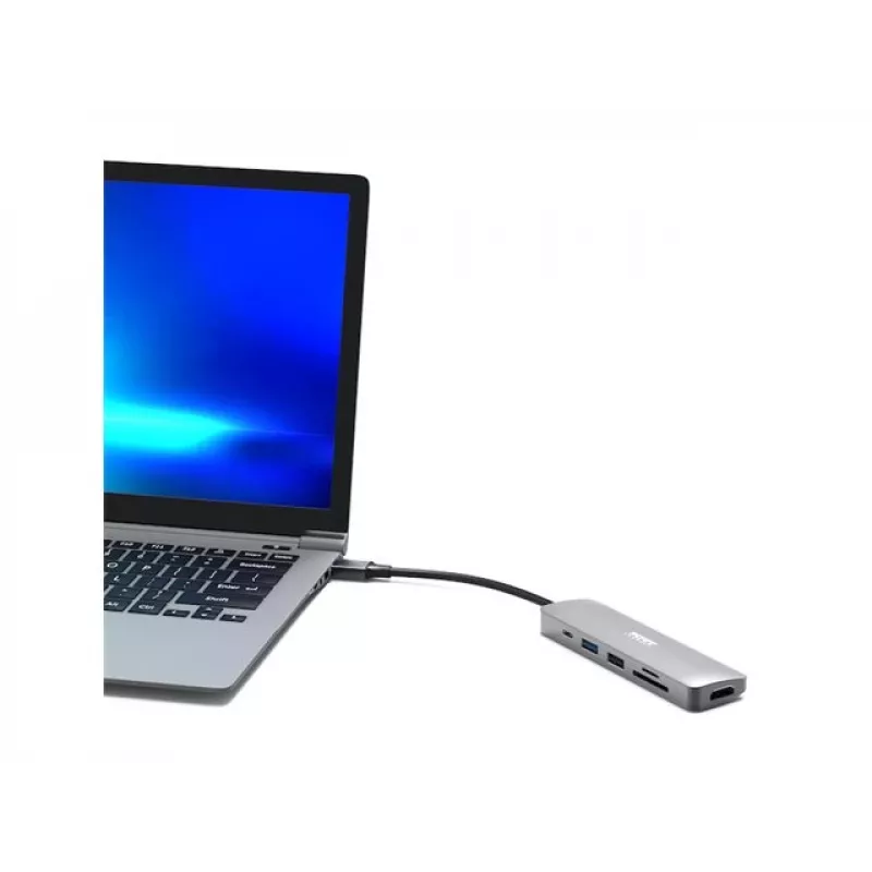 USB-C dokų stotelė Port Designs 900162, 5 prievadų, 4K HDMI, 100W įkrovimas, sidabrinė