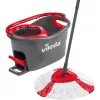 Vileda EasyWring & Clean Turbo šluota su kibiru, raudonas technopolimerinis kibiras, nuimama skalbiama mikropluošto galvutė, kietoms grindims