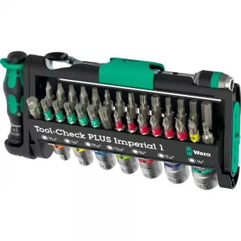 Wera Tool-Check Plus Imperial 39 dalių įrankių rinkinys – imperiniai antgaliai ir priedai