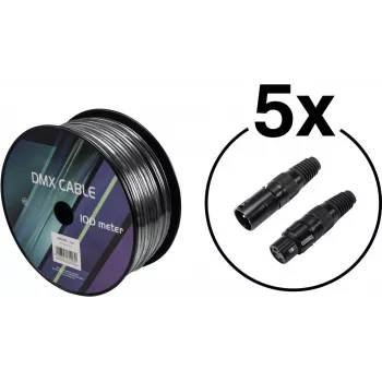 DMX kabelio rinkinys EUROLITE 20000429 — 2×0,22 mm² laidininkai, 100 m ritė
