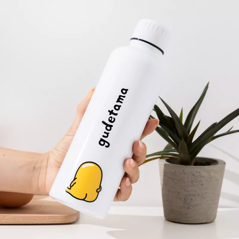 Paladone Gudetama metalinis vandens butelis – izoliuotas nerūdijančio plieno butelis su personažo dizainu