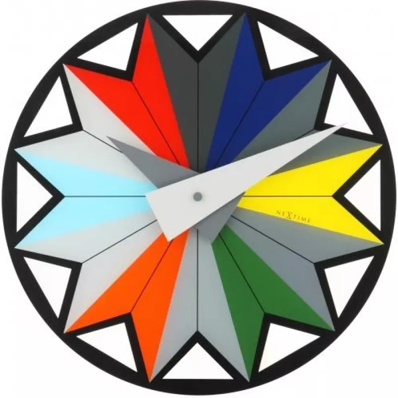 NeXtime laikrodis 8163 Circus, 43 cm skersmens, sieninis, juodas / įvairiaspalvis