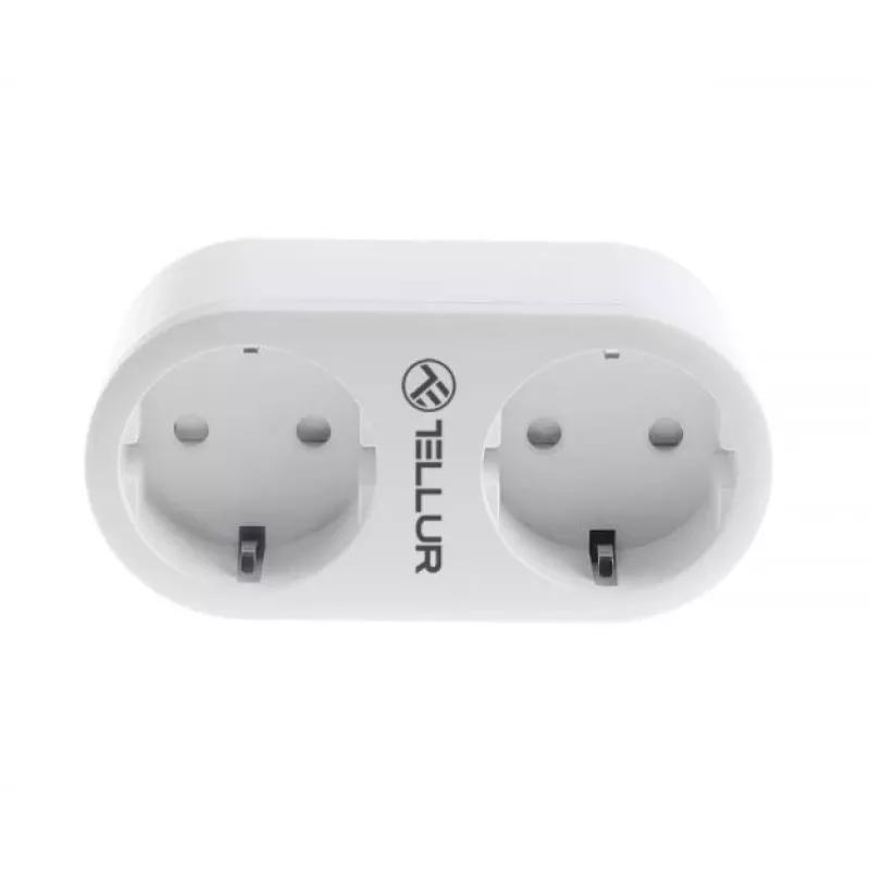 Tellur WiFi AC dvigubas kištukas su energijos matavimu, 16A, 2400W