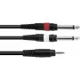 Adapterinis kabelis Omnitronic 3.5 mm į 2×3.5 mm, 1,5 m, juodas