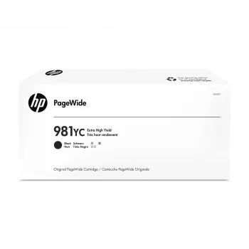 Originalus HP 981YC juodos spalvos kasetė PageWide – itin didelės talpos, 21 000 puslapių