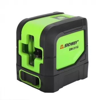 Kryžminis lazerinis nivelyras SNDWAY SW-311G — mini 20 m žalias spindulys, savaime išsilyginantis