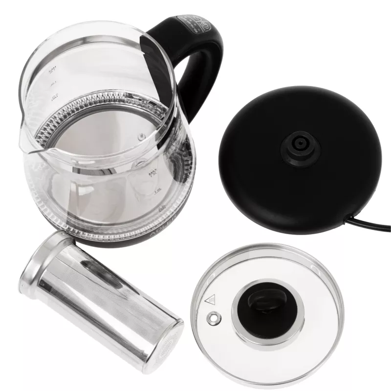 Adler virdulys AD 1299 | 2200 W | 1,5 L | Stiklinis | 360° pagrindas | Juodas