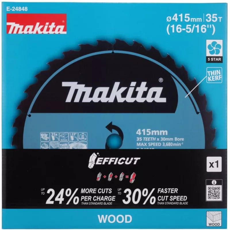 Makita E-24848 EFFICUT pjūklo diskas belaidžiam diskiniam pjūklui HS013G, pjovimo plotis 2,30 mm
