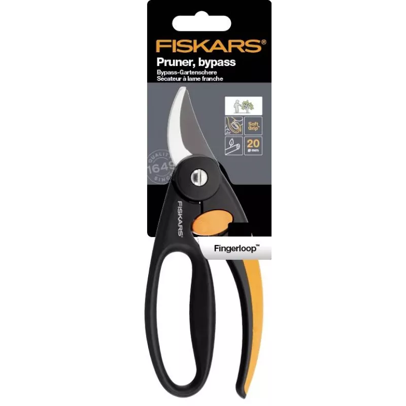 Genėjimo žirklės Fiskars 111440 Bypass Black — Fiskars 1001534 (Rankinės genėjimo žirklės, apėjimo tipo, juodos)