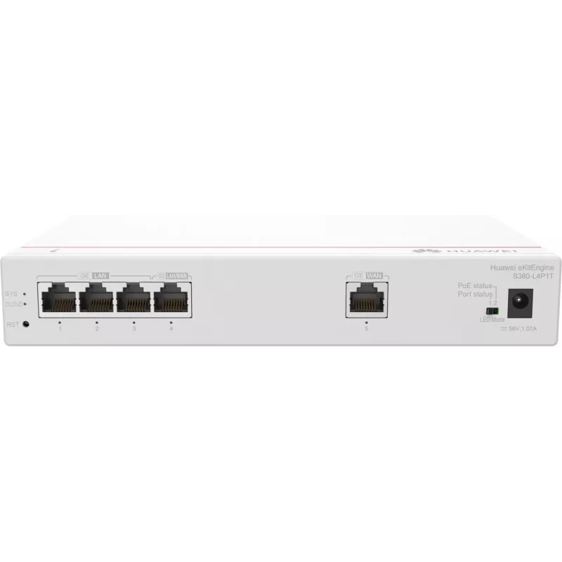 Huawei S380-L4P1T kelių paslaugų maršrutizatorius, 1x WAN, 4x POE LAN