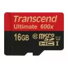 Transcend microSDHC MLC 16GB Class 10 UHS-I 600x su SD adapteriu