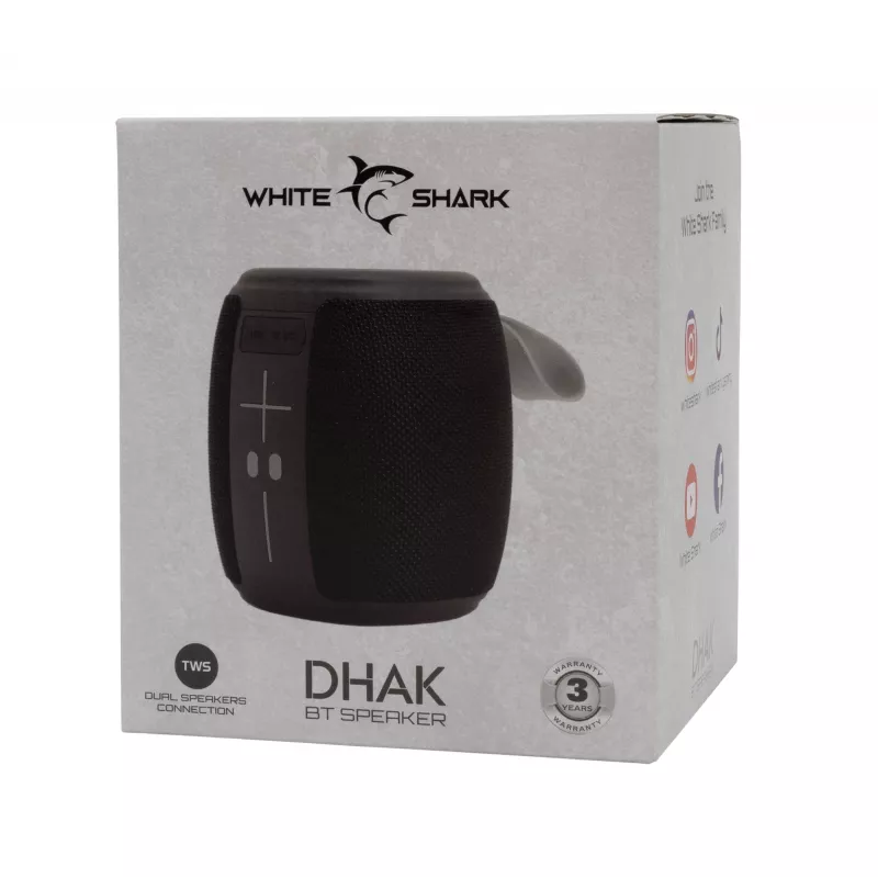 Nešiojamas garsiakalbis White Shark GBT-888 Dhak juodas