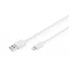 DIGITUS - Žaibolaidinis kabelis - Lightning (M) į USB (M) - 1,0 m - Dviguba izoliacija - Baltas - Lietas - Apple iPad/iPhone/iPod (Lightning) (DB-600106-010-W)