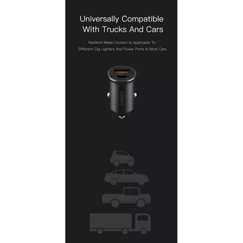 Automobilinis kroviklis Orsen C8 45W – 45W USB-C PD greitasis krovimas, juodas