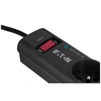 Ilgintuvas su apsauga nuo viršįtampių EATON Power Strip 4 FR — 4 lizdai, 1 m laidas, 10 A, 2500 W, LED indikatoriai