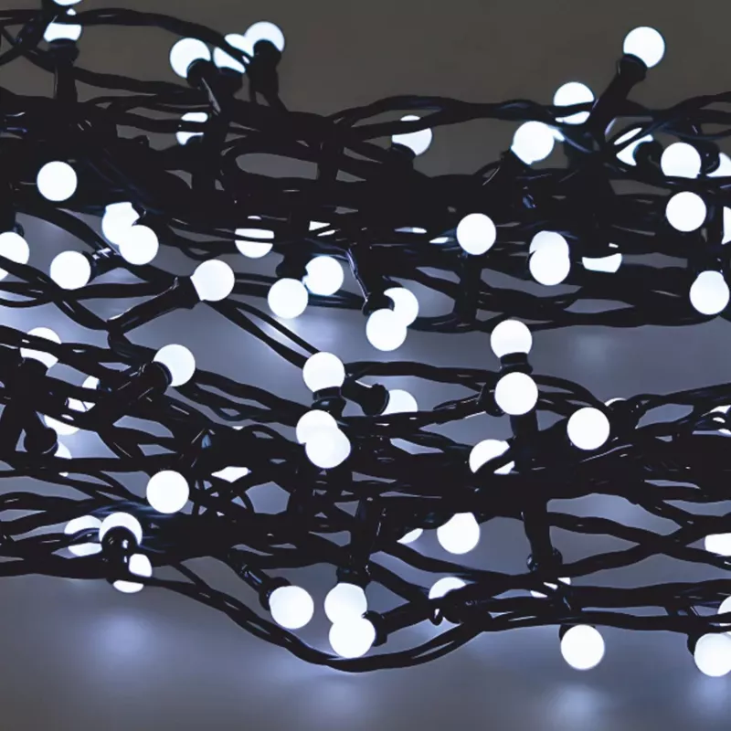LED girlianda Extralink 200 lempučių šalta balta, skersmuo 3+ mm, ilgis 16 m