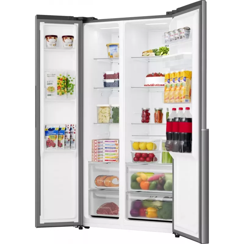 Gorenje HZF55082 NRS917E41XWD G400 – Laisvai pastatomas amerikietiškas šaldytuvas su šaldikliu, pilkas, 541 L, LED apšvietimas