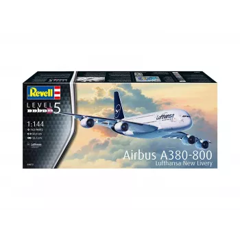 Surinktas modelis Revell Airbus A380-800 Lufthansa Nauja Livery