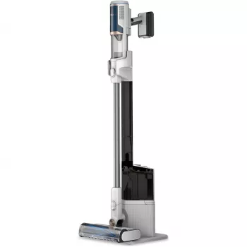 Sharkclean BU3521EU 2-in-1 lazdelinis dulkių siurblys ir elektrinis šluotražis, belaidis, be maišelio, 21,6 W, mėlynai baltas
