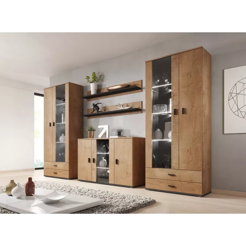 Cama sideboard 120 cm SOHO S7 lefkas oak/Juoda