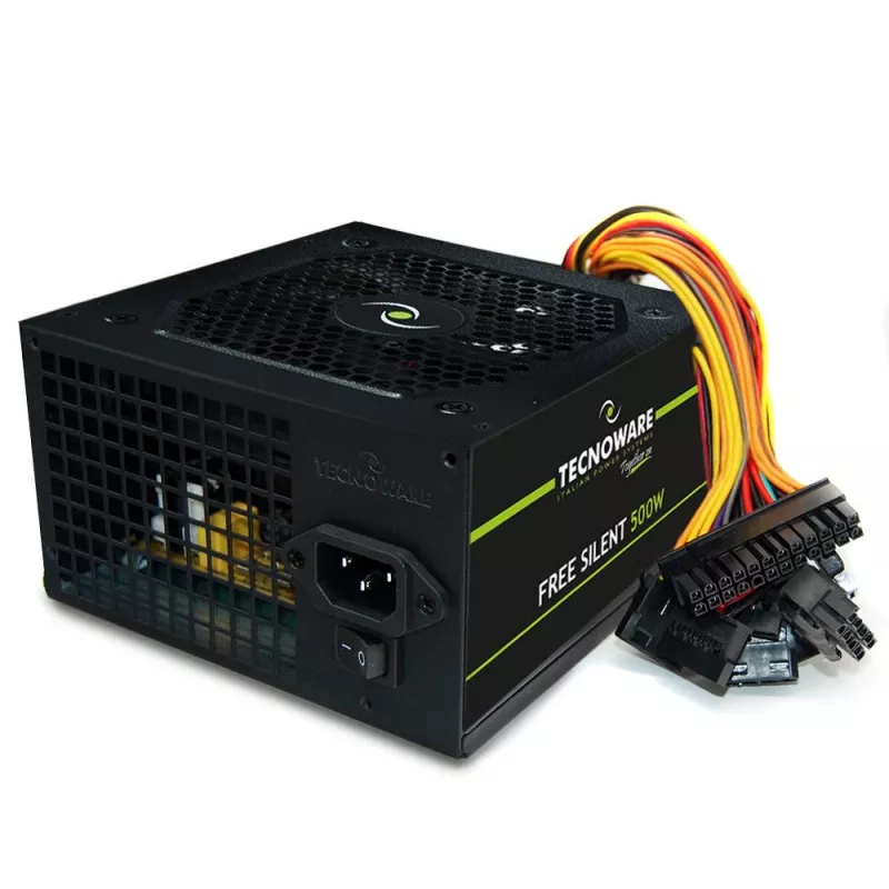 Maitinimo blokas TECNOWARE Free Silent 500 W — ATX, 20+4 kontaktų, 120 mm ventiliatorius, 86 % efektyvumas