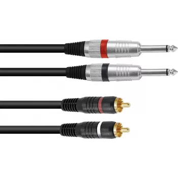 Adaptuojantis laidas Omnitronic 2x 3,5 mm lizdas į 2x RCA, 6 m, 30225215