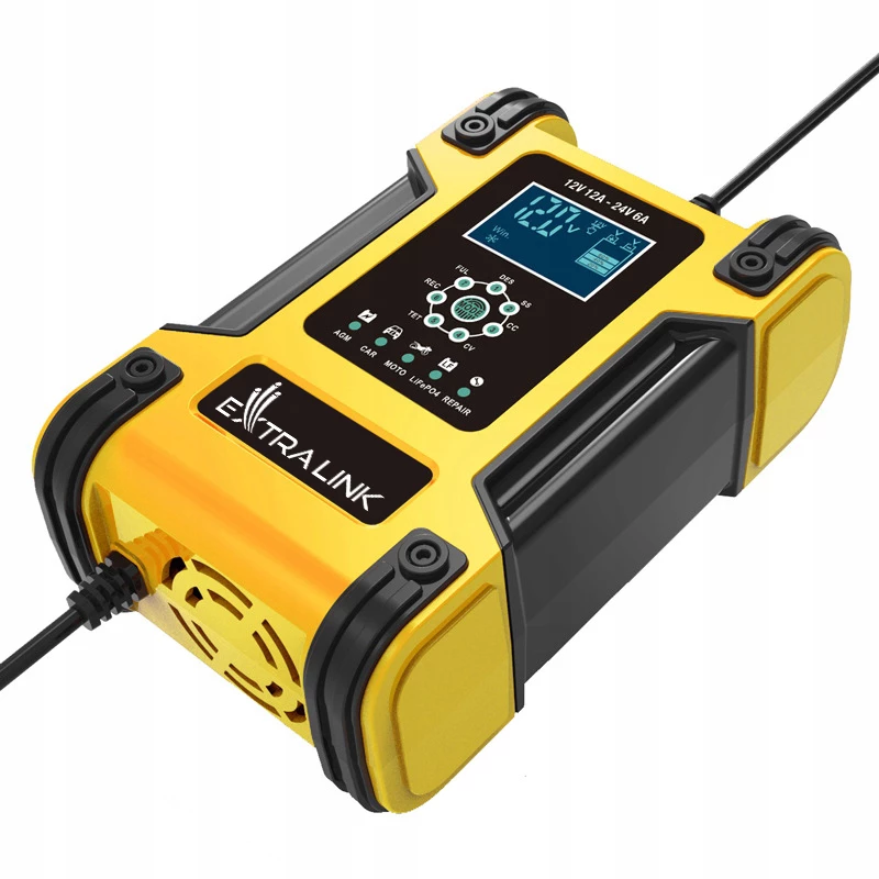 Extralink Shango protingas akumuliatoriaus įkroviklis | lygintuvas | 100-240VAC, 12V 12A, 24V 6A