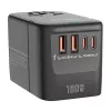 Kelioninis adapteris BlitzWolf BW-TA2 5-in-1 su 2×USB Power Delivery 100W, kelių formatų lizdu
