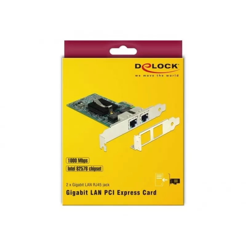 Delock PCIe kortelė 2x Gigabit LAN tinklo adapteris